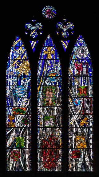 Sax Shaw, Creation window (1969), Hyndland Parish Church, Glasgow. | Photo: Peter Hildebrand