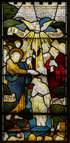 Kempe - Monmouth detail v2 Kempe Studio, detail of The Four Rivers of Paradise (1883) Baptistry, Church of St Mary the Virgin, Monmouth. | Photo: Peter Hildebrand