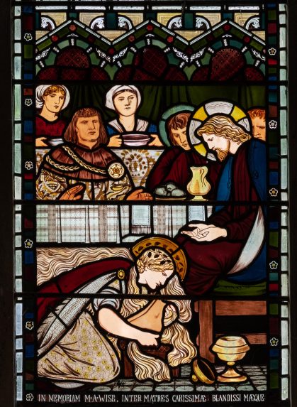 Edward Burne-Jones, William Morris and Morris, Marshall, Faulkner & Co., detail of chancel east window (1863), Church of St Ladoca, Ladock, Cornwall. Edward Burne-Jones, William Morris and Morris, Marshall, Faulkner & Co., detail of chancel east window (1863), Church of St Ladoca, Ladock, Cornwall. | Photo: Peter Hildebrand