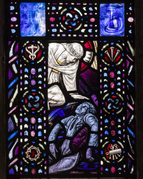 Richard J. Stubington, detail of Lady Chapel north wall window (1934), Church of St Mary the Virgin, Lapworth, Solihull, West Midlands. Richard J. Stubington, detail of Lady Chapel north wall window (1934), Church of St Mary the Virgin, Lapworth, Solihull, West Midlands. | Photo: Peter Hildebrand