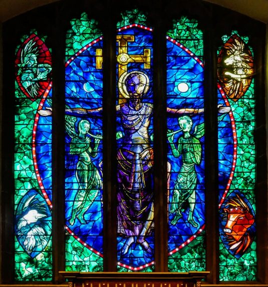 John Piper and Patrick Reyntiens, east window (1984), The Chapel of St John’s Hospital, Lichfield, Staffordshire. | Photo: Sasha Ward
