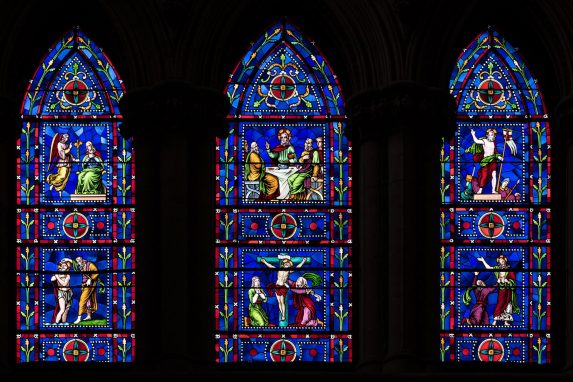 George Hedgeland, detail of south transept south wall windows (1857), Lincoln Cathedral. | Photo: Peter Hildebrand