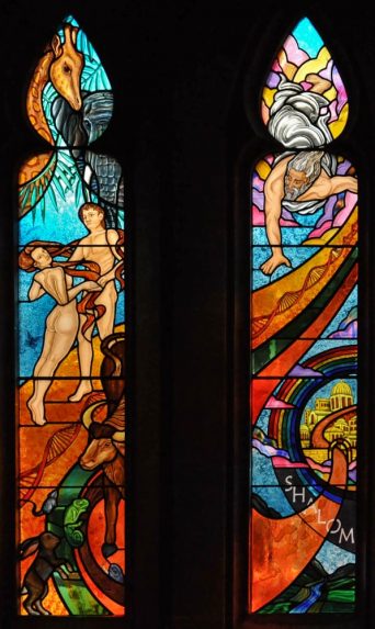 Moira Malcolm and Rainbow Glass, Day 6 and Day 7, Creation windows (2012), Old Cumnock Old Parish Church, East Ayrshire. | Photo: Moira Malcolm