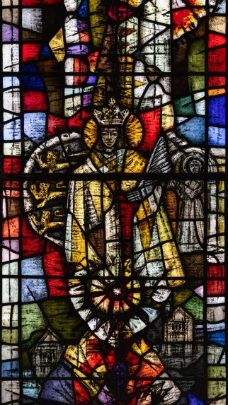 Lawrence Lee, detail of east window (1970), Church of St James, Milton Abbas, Dorset. | Photo: Peter Hildebrand