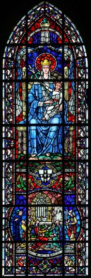 Clayton & Bell and G. King & Son, central window of the Walsingham Chapel (c.1909), Norwich Roman Catholic Cathedral. Clayton & Bell and G. King & Son, central window of the Walsingham Chapel (c.1909), Norwich Roman Catholic Cathedral. | Photo: Mike Dixon
