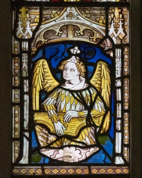 Detail of east window (1450-80), Church of St Mary, Orchardleigh, Somerset. | Photo: Peter Hildebrand