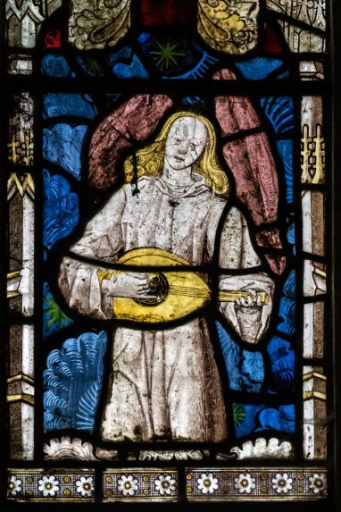 Detail of east window (1450-80), Church of St Mary, Orchardleigh, Somerset. | Photo: Peter Hildebrand