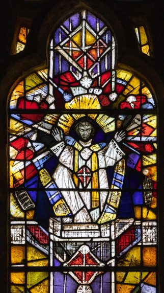 Lawrence Lee, detail of Becket window (1970), Church of St John the Baptist, Penshurst, Kent. | Photo: Peter Hildebrand