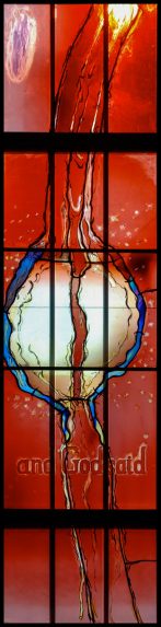 Mark Angus, left panel The Trinity windows (2013), Perth Baptist Church. Mark Angus, left panel The Trinity windows (2013), Perth Baptist Church. | Photo: Mark Angus