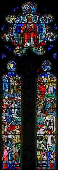 M. E. Aldrich Rope, north aisle window (1959), Church of Saint Peter & Saint Paul, Bromley, London. | Photo: Arthur rope