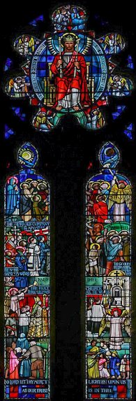 M. E. Aldrich Rope, north aisle window (1959), Church of Saint Peter & Saint Paul, Bromley, London. | Photo: Arthur Rope