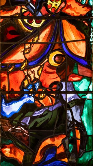 Patrick Reyntiens, detail of east window (1964), Church of St Andrew , Scole, Norfolk. | Photo: Peter Hildebrand