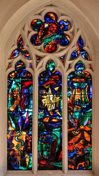 Patrick Reyntiens, east window (1964), Church of St Andrew , Scole, Norfolk. | Photo: Peter Hildebrand