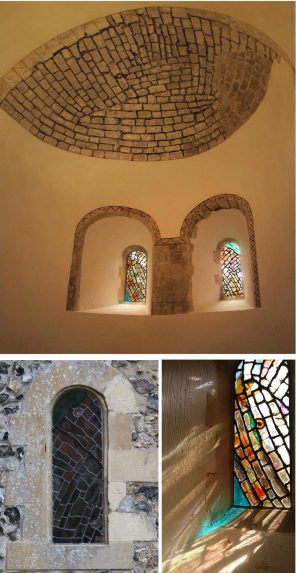 Léonie Seliger, north chapel east windows (2017), Church of St Laurence the Martyr, Godmersham, Kent. | Photo: Léonie Seliger