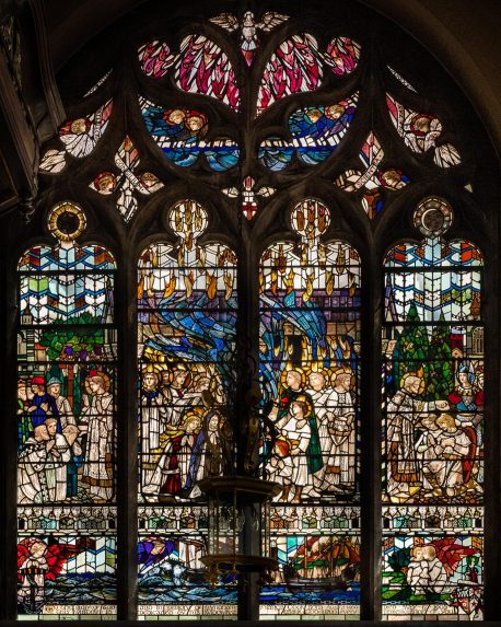 Christopher Whall, Francis Cook Memorial window (1907), The Church of the Holy and Undivided Trinity with Saint Jude, Sloane Street, London. | Photo: Peter Hildebrand