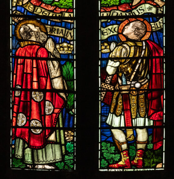 Henry Payne, detail of central two light window above the High Altar (1904), Church of St Alban the Martyr, Highgate, Birmingham. Henry Payne, detail of central two light window above the High Altar (1904), Church of St Alban the Martyr, Highgate, Birmingham. | Photo: Peter Hildebrand
