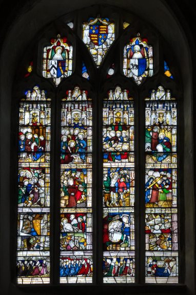 North chapel east window (c.1490s), Church of St James the Great, St Kew, Cornwall. | Photo: Peter Hildebrand
