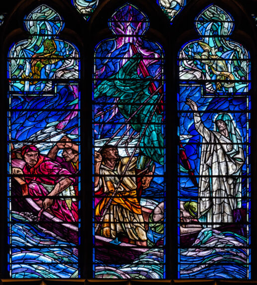 Douglas Strachan, detail of Christ stilling the Sea of Galilee (1922), St Giles' Cathedral, Edinburgh.