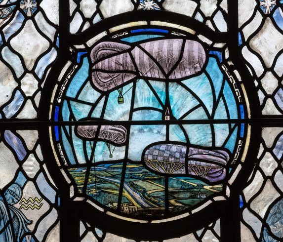 Douglas Strachan, detail of RAF Memorial window (1927), Scottish National War Memorial, Edinburgh. Douglas Strachan, detail of RAF Memorial window (1927), Scottish National War Memorial, Edinburgh. | Photo: © Antonia Reeve and the Trustees of the SNWM