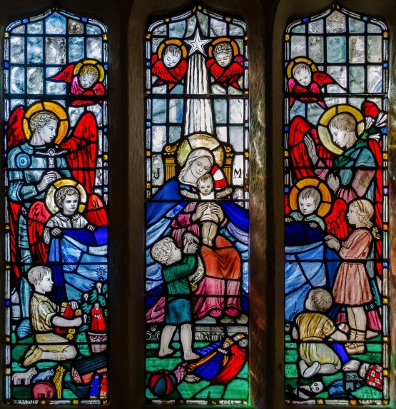 M. E. Aldrich Rope, The Nativity (1944), Church of All Saints, Hereford. M. E. Aldrich Rope, The Nativity (1944), Church of All Saints, Hereford. | Photo: Arthur Rope