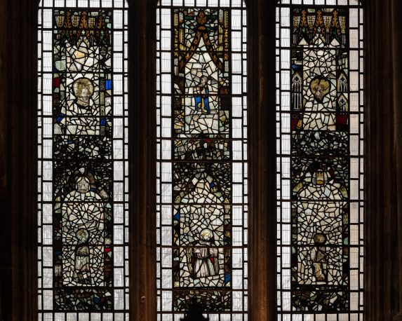 Detail of east window (13th & 15th centuries), Guardian Angels Chapel, Winchester Cathedral. | Photo: Peter Hildebrand