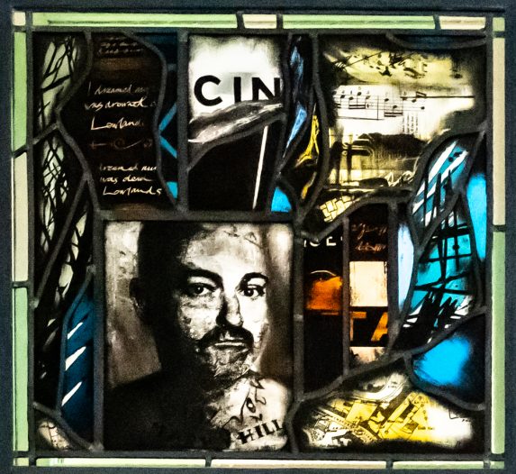 Alec Galloway, detail of Main Hall panel (2011), Maryhill Burgh Halls, Glasgow. Alec Galloway, detail of Main Hall panel (2011), Maryhill Burgh Halls, Glasgow. | Photo: Peter Hildebrand