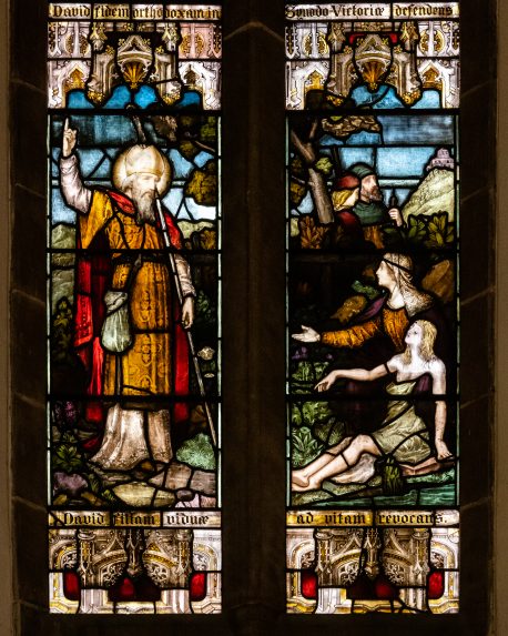 Franz Mayer of Munich, detail of south sactuary window (c.1900), Cathedral and Metropolitan Church of St David, Cardiff. | Photo: Peter Hildebrand 