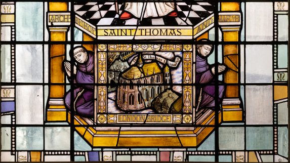 Lawrence Lee, detail of St Thomas window, south nave (1950-52), Church of St Magnus the Martyr, London EC3 | Photo: Peter Hildebrand