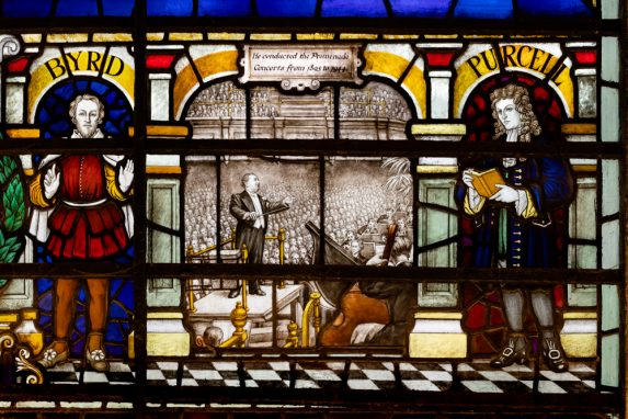 G.E.R. Smith, detail of Sir Henry Wood Memorial window (1946), Holy Sepulchre, Holborn Viaduct, London. | Photo: Peter hildebrand