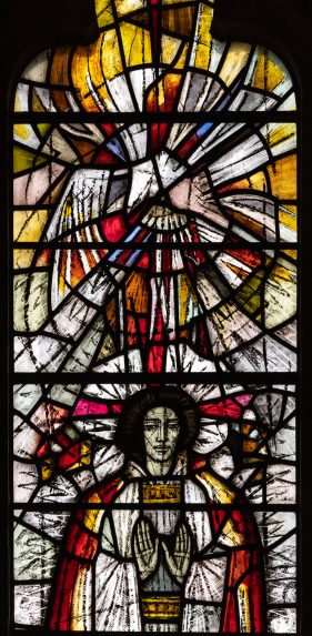 Lawrence Lee, detail of east window (1971), Church of St John the Baptist, Belmont, Sutton, South London. | Photo: Peter Hildebrand