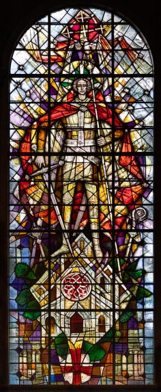 Lawrence Lee, St Alban window nave south (1964), Royal Memorial Chapel, Sandhurst, Berkshire. | Photo: Peter Hildebrand