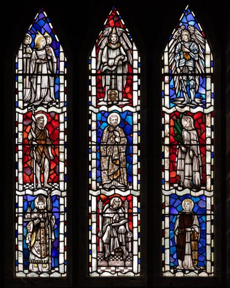 Christopher Whall and Lowndes & Drury, Angels and Saints east window (1902), All Saints' Church, Brockhampton, Herefordshire. Christopher Whall and Lowndes & Drury, Angels and Saints east window (1902), All Saints' Church, Brockhampton, Herefordshire. | Photo: Peter Hildebrand