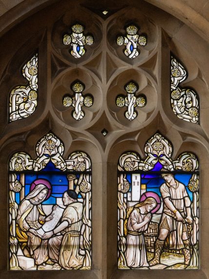 Paul Woodroffe, nave north aisle window (1920s), Catholic Church of St Catherine, Chipping Campden, Gloucestershire. | Photo: Peter Hildebrand