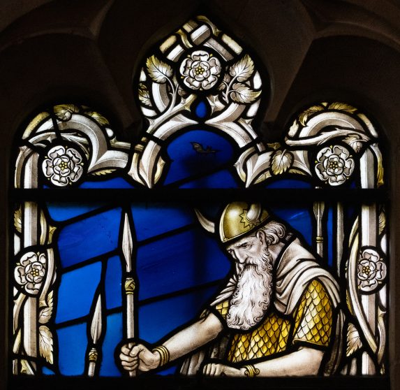 Paul Woodroffe, detail of nave north aisle window (1922+), Catholic Church of St Catherine, Chipping Campden, Gloucestershire. | Photo: Peter Hildebrand