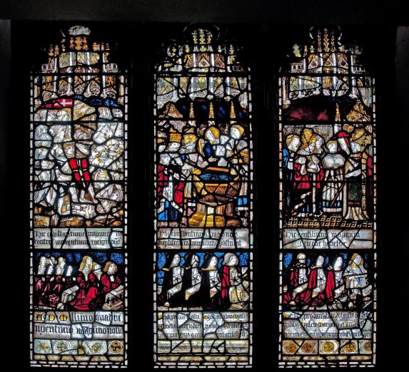 Third of four south aisle windows dedicated to the life of St Helen (c.1497-1512), Church of St Michael and All Angels, Ashton-under-Lyne, Greater Manchester. | Photo: © CVMA/Gordon Plumb 