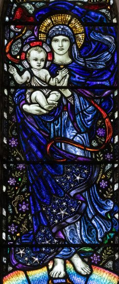 Karl Parsons and Lowndes and Drury, detail of the Roland B. Cooper memorial window (1927), Church of St. Mary, Bibury, Gloucestershire. Karl Parsons and Lowndes and Drury, detail of the Roland B. Cooper memorial window (1927), Church of St. Mary, Bibury, Gloucestershire. | Photo: Peter Hildebrand