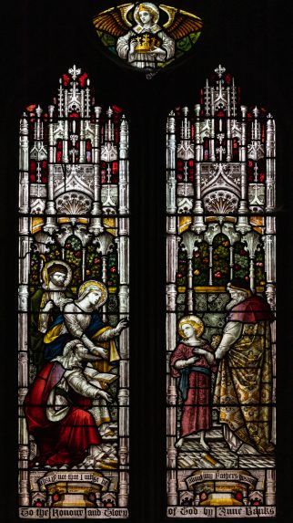 Edward Reginald Frampton, Christ with the Doctors in the Temple, west window of the north aisle (1891), Church of St Deiniold, Hawarden, Flintshire. Edward Reginald Frampton, Christ with the Doctors in the Temple, west window of the north aisle (1891), Church of St Deiniold, Hawarden, Flintshire. | Photo: Peter Hildebrand