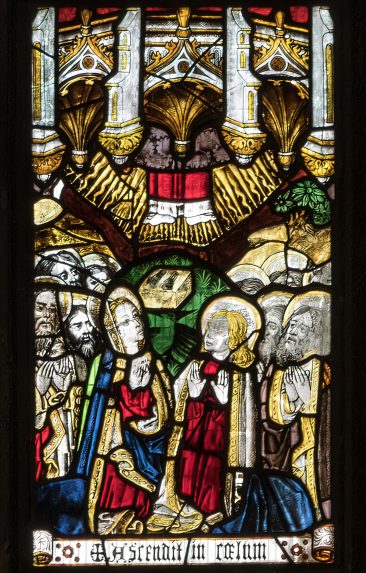 Ascension, detail of east window (c.1481, restored 1856-66), Church of St Mary the Virgin, Elland, West Yorkshire. Ascension, detail of east window (c.1481, restored 1856-66), Church of St Mary the Virgin, Elland, West Yorkshire. | Photo: Peter Hildebrand