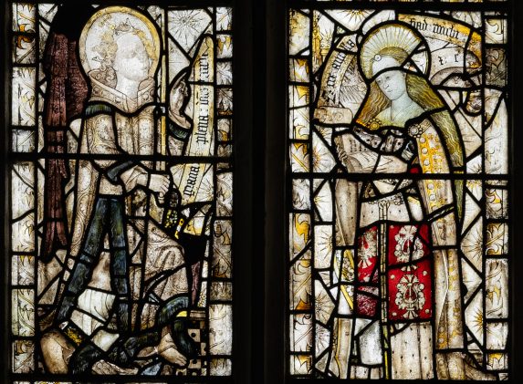 Annunciation (15th century), south nave window, Church of All Saints, Bale, Norfolk. | Photo: Peter Hildebrand