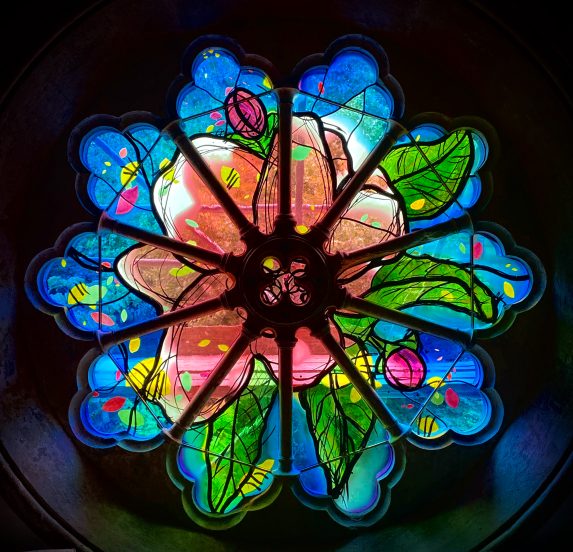 Piotr Frac Stained Glass, Four Season windows - Spring (2024), Abney Park Cemetery Chapel, Stoke Newington, London. Piotr Frac Stained Glass, Four Season windows - Spring (2024), Abney Park Cemetery Chapel, Stoke Newington, London. | Photo: Piotr Frac