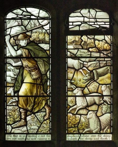 Carl Almquist and Shrigley & Hunt, the Hireling Shepherd window (1891-93), Christ Church Over Wyresdale, Lancashire. Carl Almquist and Shrigley & Hunt, the Hireling Shepherd window (1891-93), Christ Church Over Wyresdale, Lancashire. | Photo: Peter Hildebrand