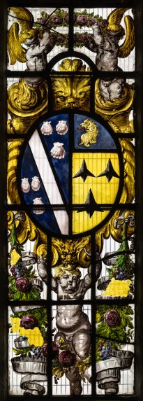 Henry Gyles, detail of the south window, Freschville Chapel (1676), Church of Saint John the Baptisit, Steveley, Derbyshire. Henry Gyles, detail of the south window, Freschville Chapel (1676), Church of Saint John the Baptisit, Steveley, Derbyshire. | Photo: Peter Hildebrand