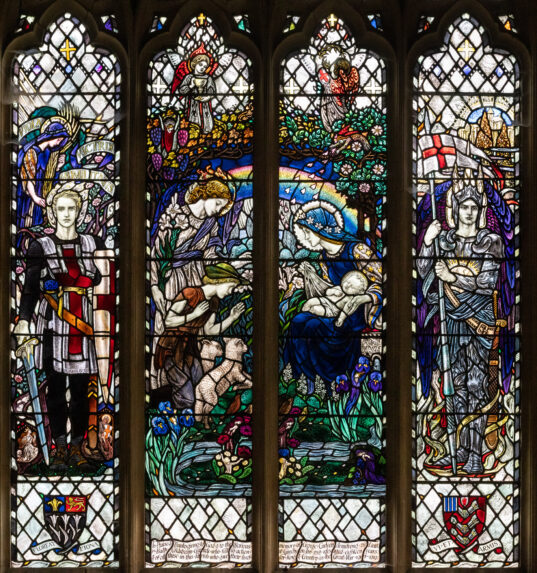 Karl Parsons, east window (1919), Church of St James the Less, Pangbourne, Berkshire. Karl Parsons, east window (1919), Church of St James the Less, Pangbourne, Berkshire. | Photo: Peter Hildebrand