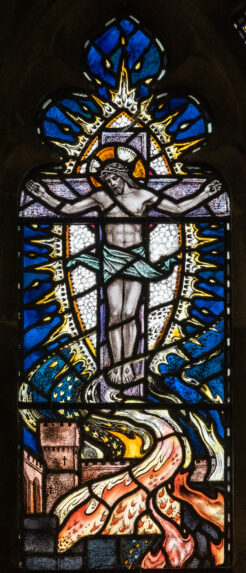 Karl Parsons, detail of north aisle window (1917), Church of St Mary, Tenby, Pembrokeshire. Karl Parsons, detail of north aisle window (1917), Church of St Mary, Tenby, Pembrokeshire. | Photo: Peter Hildebrand