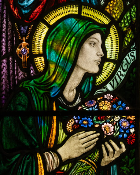 Karl Parsons, detail of north aisle window (1931), Church of All saints, West Winterslow, Wiltshire. Karl Parsons, detail of north aisle window (1931), Church of All saints, West Winterslow, Wiltshire. | Photo: Peter Hildebrand