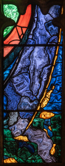 Patrick Reyntiens, detail of south aisle west window (1977), Church of All Saints, Lowesby, Leicestershire. Patrick Reyntiens, detail of south aisle west window (1977), Church of All Saints, Lowesby, Leicestershire. | Photo: Peter Hildebrand