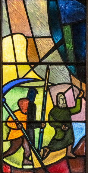 Patrick Pye, detail of An Apparition of St Columba (1970), St Thomas More Catholic Church, East Dulwich, London. Patrick Pye, detail of An Apparition of St Columba (1970), St Thomas More Catholic Church, East Dulwich, London. | Photo: Jozef Vrteil