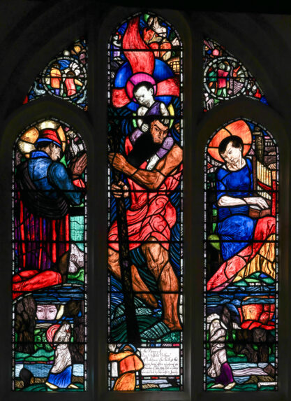 Wilhelmina Geddes, Belfour Memorial window (1926), Church of All saints, Laleham, Surrey. Wilhelmina Geddes, Belfour Memorial window (1926), Church of All saints, Laleham, Surrey. | Photo: Peter Hildebrand