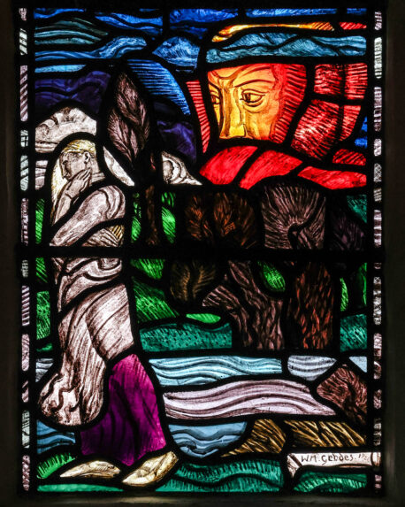 Wilhelmina Geddes, detail of the Belfour Memorial window (1926), Church of All saints, Laleham, Surrey. Wilhelmina Geddes, detail of the Belfour Memorial window (1926), Church of All saints, Laleham, Surrey. | Photo: Peter Hildebrand