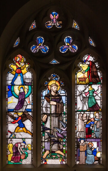 Wilhelmina Geddes, St Francis of Assisi and His ‘Canticle of All Created Things’ (1930), Church of St Michael and All Angels, Northchapel, West Sussex. Wilhelmina Geddes, St Francis of Assisi and His ‘Canticle of All Created Things’ (1930), Church of St Michael and All Angels, Northchapel, West Sussex. | Photo: Peter Hildebrand